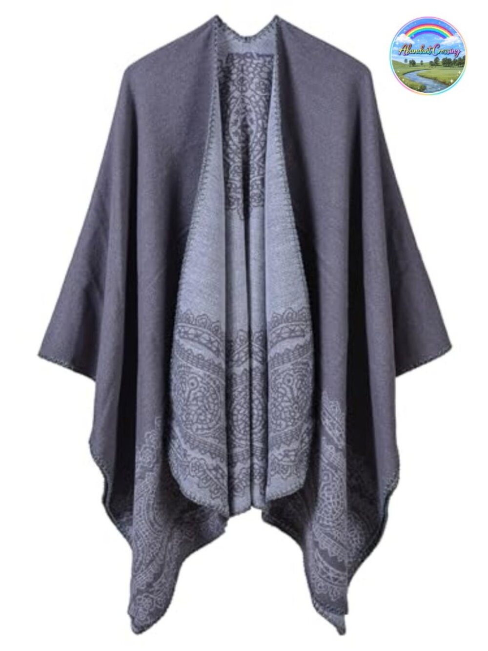 Reversible Oversized Plaid Poncho Shawl Wrap Cape Fringe Tassel Fall Winter